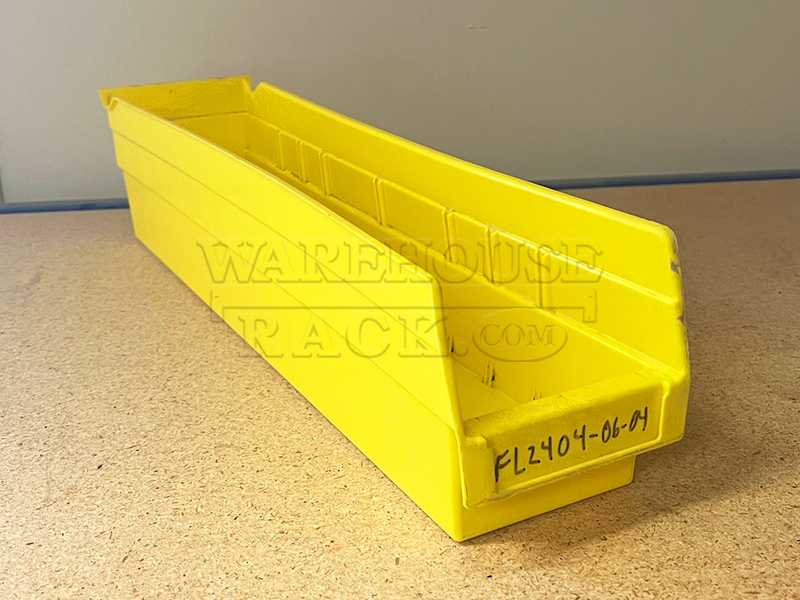 Mobile Gravity Shelf Bin Organizer - 7 x 12 x 4 Yellow Bins